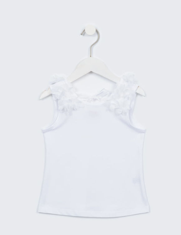 Picture of ND7014 GIRLS TOP WITH FRILL ON THE COLLAR & BOW AT THE BACK
